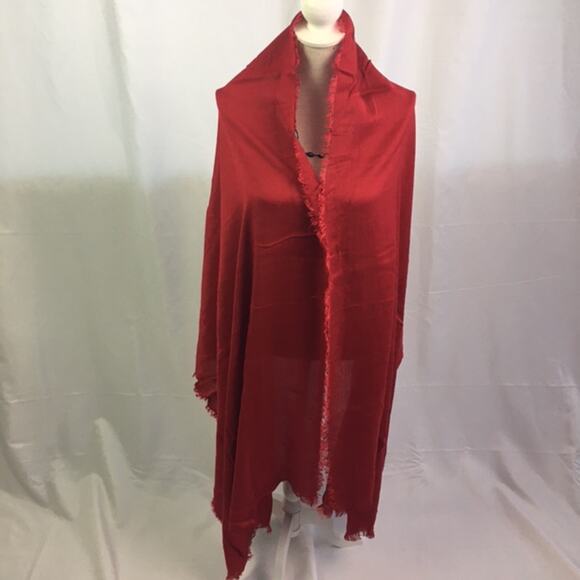 Soft Fringe Scarf Red - Picture 3 of 10